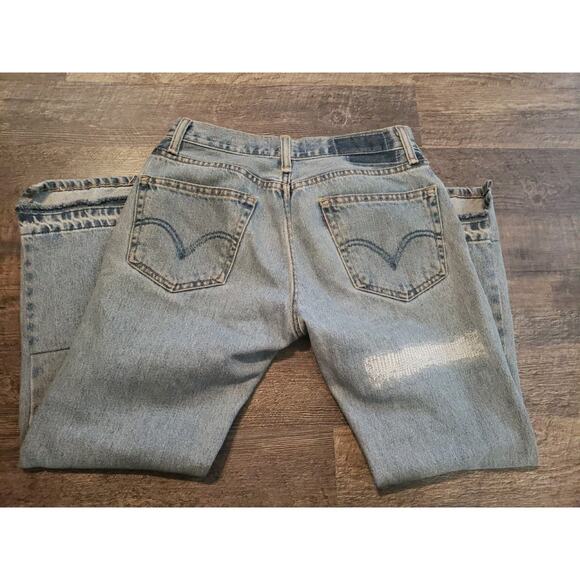 Nili Lotan Franki Patch Jeans Cropped Straight Leg Step Hem Sz 25 (V6 - Picture 9 of 9